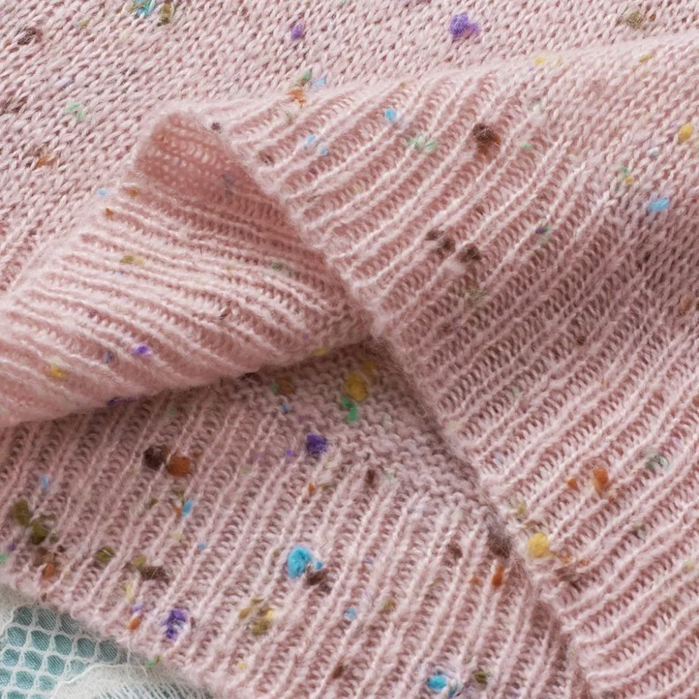 Pink Pilling Detail Patterned Sleeve Sweater - Picture 11 of 16